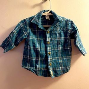 Janie and Jack Plaid Button Down Shirt 6-12 Months
